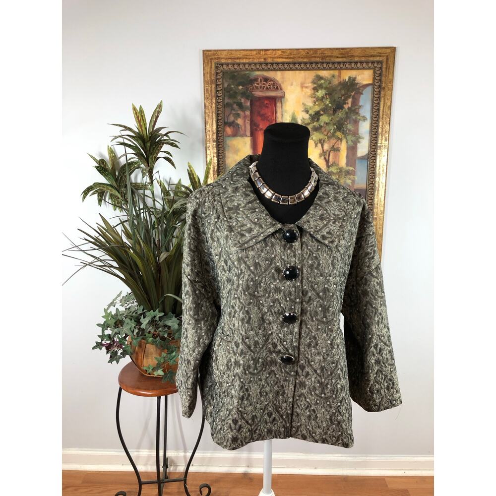 Rafaella Women Jacket 12 Shawl Collar 4 Buttons Closure 3/4 Sleeve Executive